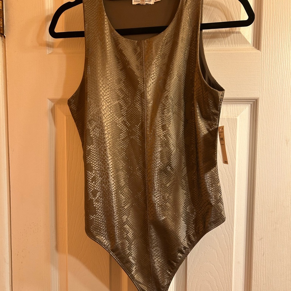 NWT Good American Metallic Bronze Bodysuit